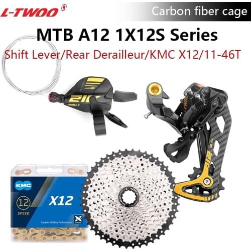 LTWOO 12 Speed AX12 Trigger Shifter RD Black/Gold 12V 11-46T/50T/52T Cassette KMC X12 Chain 12S Derailleur for DEORE SL-M6100