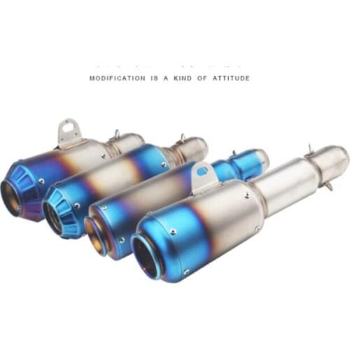 Motorcycle modified sports car sound exhaust pipe suitable for R15/25 YZF R1/R6 FZ1 MT07 Z800 titanium color exhaust pipe
