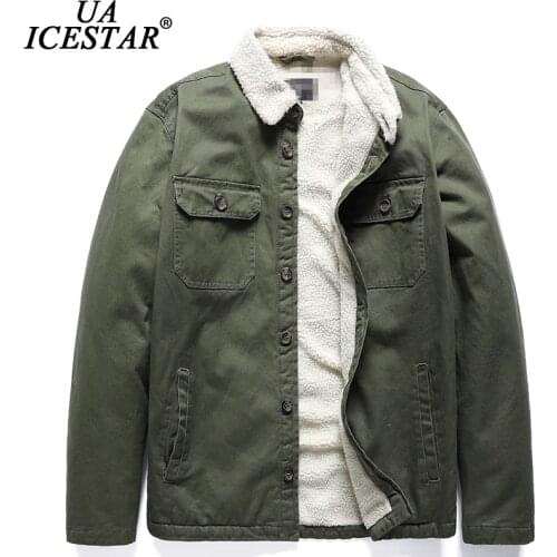 UAICESTAR Brand Autumn Warm Fleece Men Jacket Coat Fashion Casual Lambswool Coats Men 2021 New Spring Military Mens Jackets