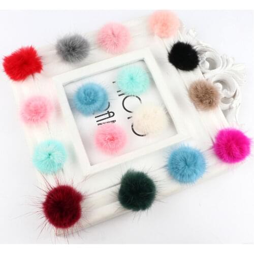 3cm Mink Pompones Manualidades Solid Color Pompom DIY Creative Hand Craft Supplies Sewing On Clothes Hairball Accessories 10Pcs