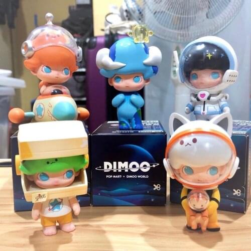 Original POPMART Dimoo Space Travel Series Blind Box Toy Doll Determined Style Cute Anime Character Gift Free Shipping