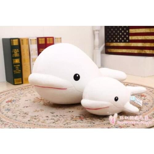Foam particles soft white whale throw pillow toy Christmas gift h963