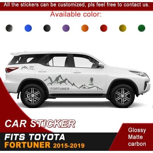 Fit For Toyota Fortuner 2015 2016 2017 2018 2019 Car Stickers Side Body Racing Mountaineering 4X4 Graphic Vinyl Car Decals