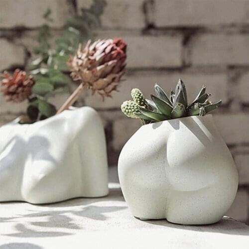 Concrete Butt Chest Pot Resin For Cement Pots Boobs Design Planter Creative Makeup Storage Vase