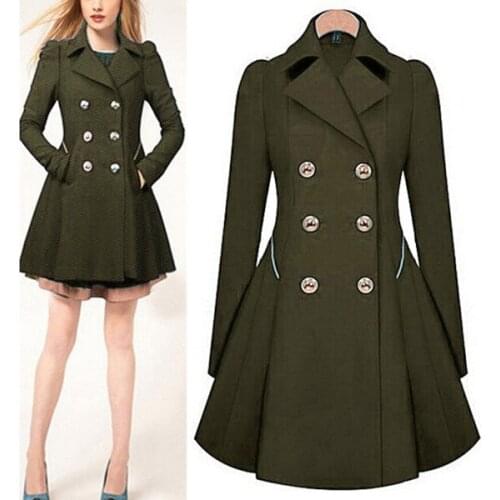 Rebicoo Women's Double Breasted Trench Coats