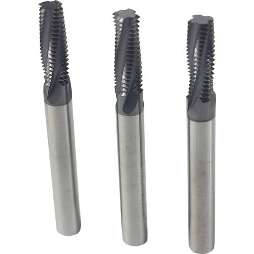 Fulltooth thread milling cutter tungsten steel knife 4-edge machining center thread singletooth milling cutter metric 60 degre