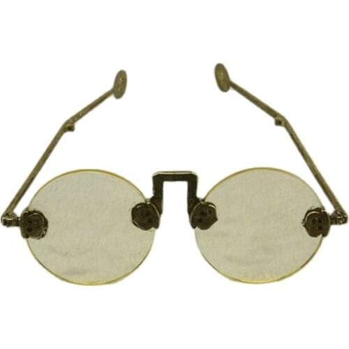 Old Shanghai Republic natural crystal glasses pure copper frame sunglasses