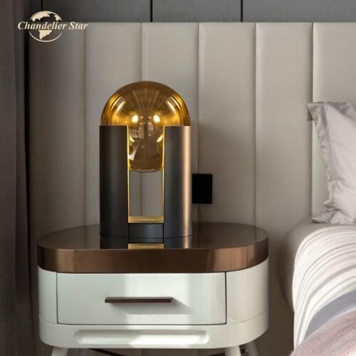Modern LED Table Lamps Creative Metal Glass Desk Lamps Home Decoration Bedroom Living Room Study Indoor Lighting Fixture Lustre