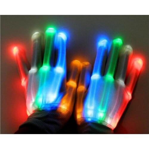 Halloween LED Light Glowing Gloves Finger Lighting Electro Rave Party Dance Skeleton Halloween Xmas Party Dance Skeleton