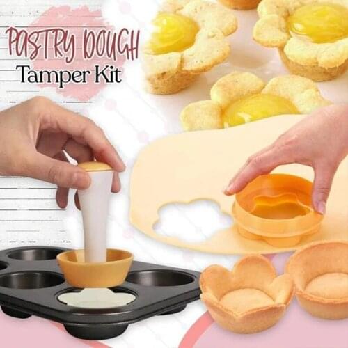 Pastry Dough Tamper Kit DIY Cupcakes Biscuit Mold Baking Donut Mold Egg Pusher Muffin Cupcake Eggtart Baking Kitchen Tools