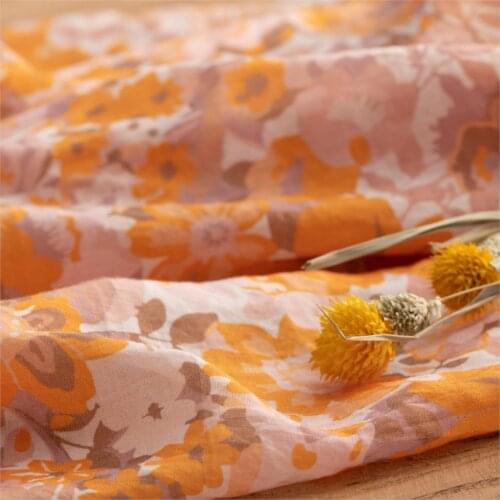 Natural Ramie tissu High-end gowns, dresses, trousers, shirts and jackets fabric Beautiful Flowers fabrics