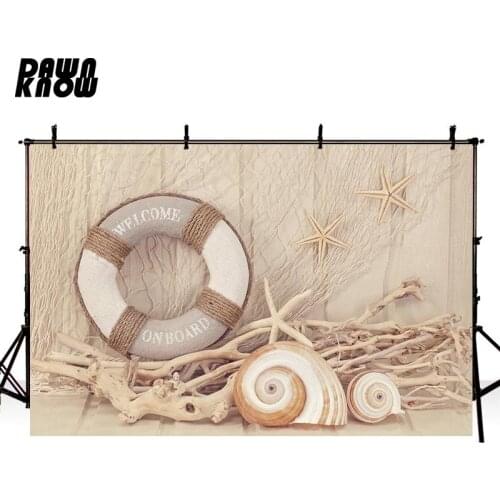 DAWNKNOW Cork Hoop Starfish Vinyl Photography Background For Baby Floor Photo Shoot Backdrop For Wedding Photo Studio lv425