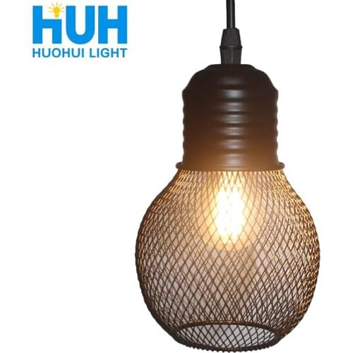 Vintage Grid Pendant Lamp E27 Base Iron Industrial Style Home Lighting Restaurant Living Room Bed Room Suspension Light fixture