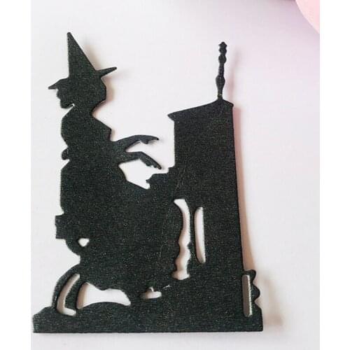 Witch play piano Metal Cutting Dies New 2020 for Card Making Scrapbooking Embossing Stencil Craft Halloween Gift Dies