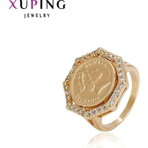 Xuping Jewelry Fashion Charm Gold Plated Ring with Synthetic Cubic Zirconia for Women Gift 13393