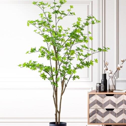 YL Nordic Style Artificial Green Plant Drunk Wood Fake Trees Indoor Living Room Floor Bonsai Decorative Ornaments