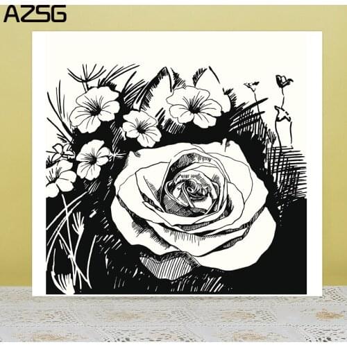 ZhuoAng Flowers Clear Stamps For DIY Scrapbooking/Card Making Decorative Silicon Stamp Crafts