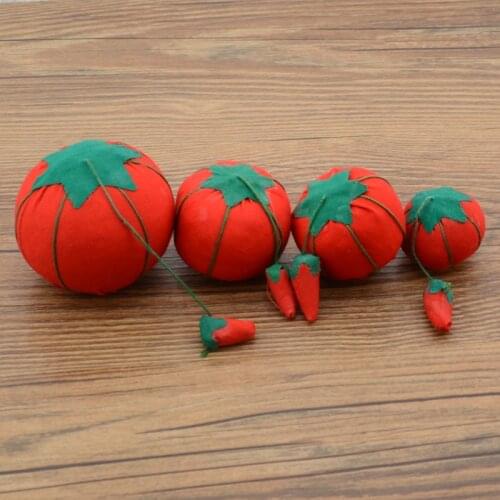 1pcs Red Tomato Shaped DIY Craft Needle Pin Cushion Holder Sewing Kit Pincushions Diy Sewing Household Sewing Supplies G