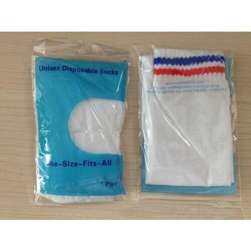 100 pairs/lot individual packing Disposable Try On Socks bowling socks one time Use Socks for hotel for sporting free shipping