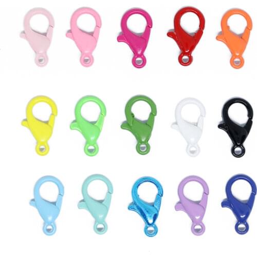 20pcs Colorful Electroplated Lobster Clasp Necklace Keychain Ornament Crafts Buckle DIY Handmade Jewelry Accessory Materials