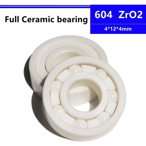 4pcs/10pcs 604 4*12*4mm Zirconia Full ZrO2 Ceramic Deep Groove Ball Bearing Precision Nonmagnetic 4x12x4mm