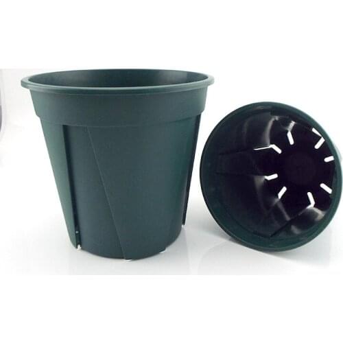 5pcs 12cm Flower Pot Resin Plant Flower nursery Pots veg Planter Home Garden Decoration tools with Tray Drainage Holes