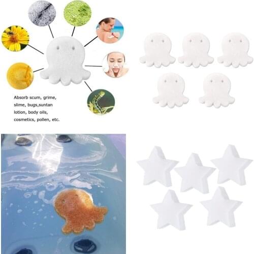 5 Pcs Hot Tub & Swimming Pool Oil Absorbing Sponge Spa Scum Sponge Rinse &reuse for Swimming Pool