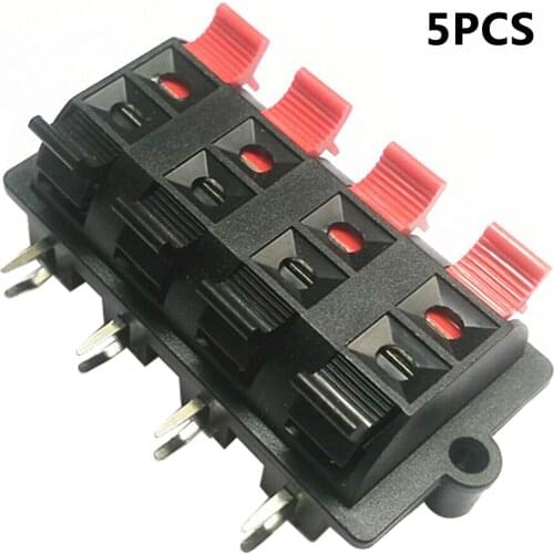 5pcs Wp8-3 Audio Clip 5pcs 8PIN PUSH Red and Black Spring Push Speaker Cable Wire Loudspeaker Audio Terminal Board Connector