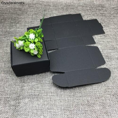 50pcs Black Craft Kraft Paper Box black Packaging Box Wedding Party Small Gift Candy Jewelry Package Boxes For Handmade Soap box