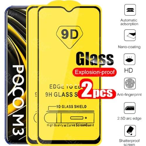 9D Glass for xiaomi poco m3 tempered glass case on for xiaomi mi poco m3 m 3 3m pocom3 pocophonem3 safety protective phone cover