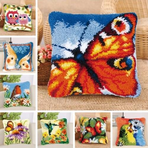 Butterfly Bird Latch Hook Latch Hook Kits Diy Smyrna Knooppakket Klink Haak Kleed Bloemen Stork Pillow Foamiran For Flowers Gift