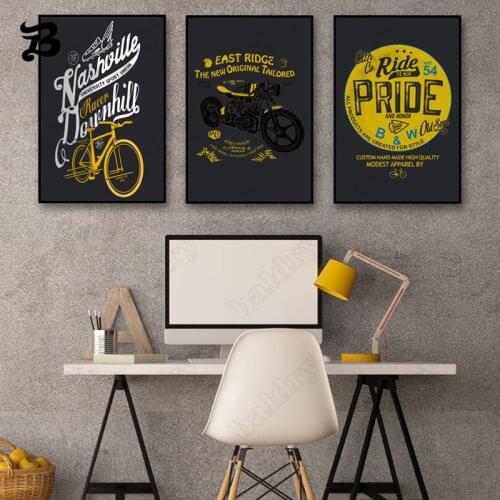 Black Gold Canvas Painting Vintage Wall Art Posters and Prints Abstract Bicycles Motorcycles and Quote Wall Pictures Home Decor
