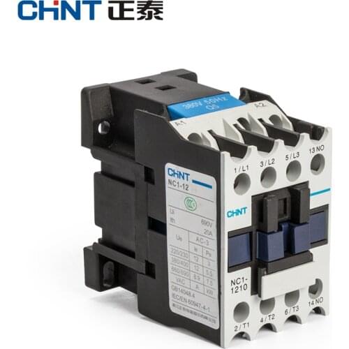 CHINT Ac Contactor Electrical CJX2 LC1 NC1-1210 Ac220V Communication 220V 380V 110V Contator Din Rail Mount