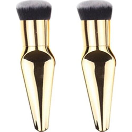 By ems or dhl 200pcs Big Metal BB Makeup Brush Fishtail Multifunction Portable Foundation Blush Powder Brushes