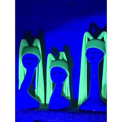 Hat wigs Fluorescent female warrior costume stage space future technology gogo show sexy bar nightclub women dancer wears