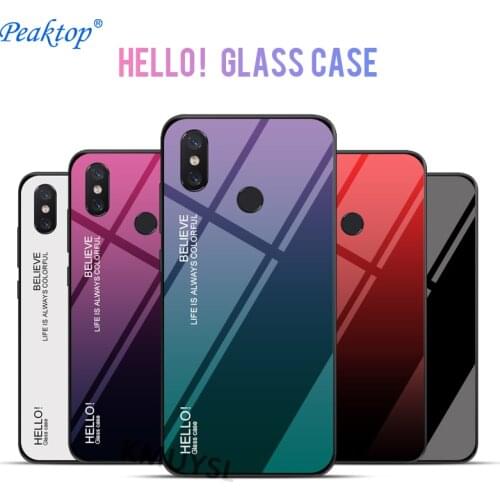 Gradient Tempered Glass Case For Xiaomi Mi 8 SE A2 Lite A1 Mix 2S 6X 5X Max 2 3 Redmi Note 6 Pro 5A Prime 5 Plus 6A 4 4X Cover