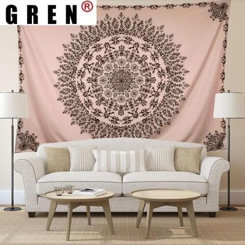 GREN Floral Flower wall Tapestry Mandala India Bohemia Boho Psychedelic Printed Tapestry Hippie Wall Cloth Tapestries Home Decor