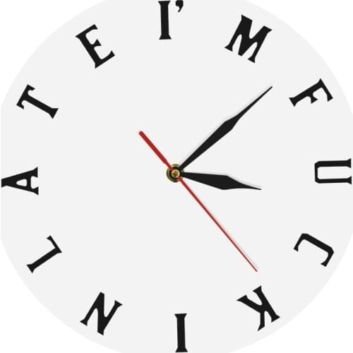 Personality Funny Present Mature Sweary I'm F#*kin Late Clock Modern Decorative Wall Clock Simple Home Decor Gift for Boy