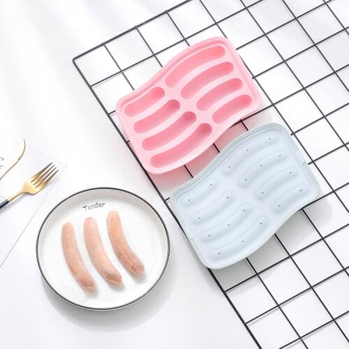 Sausage silicone mold with lid Childrens silicone homemade sausage mold Hot dog food supplement box Ham sausage mold kitchen