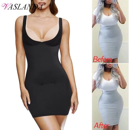 Women Shaperwear Seamless Full Slips for Under Dresses Tummy Control Underskirts Slimming Underwear Smooth Camisole Body Shaper