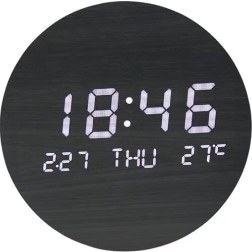 Creative Wooden Wall Clock Cafe Office Home Kitchen Silent Timepiece Decor Digital LED Design Wall Decoration