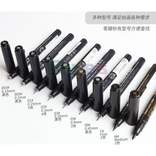 Kuretake Manga pens Drawing pens for Artist Sketching Anime Manga Comic ZIG Cartoonist 0.03 0.05 0.1 0.2 0.3 0.5 0.8 Fine Medium