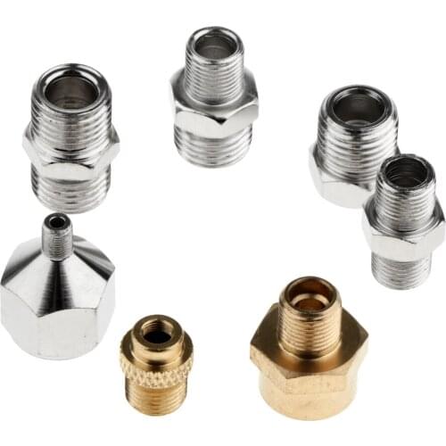 Lots 7Pcs Pro Airbrush Hose Adapter Fittings Connector 1/8inch BSP To 1/4inch BSP