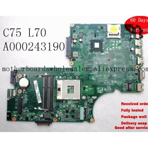 Placa, Motherboard For Toshiba Satellite C70 L75 C75 L70 Laptop Motherboard A000243190 rPGA 989 DA0BD5MB8D0