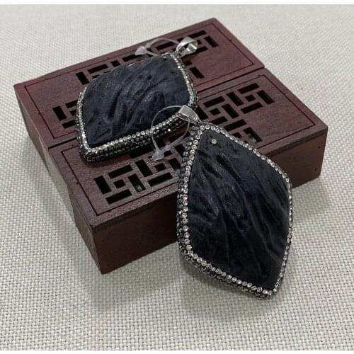 Fashion Rhombus Abalone Shell Resin Pendant Jewelry Jewelry Necklace Bracelet Pendant Accessories Wholesale Rimmed Solid Color