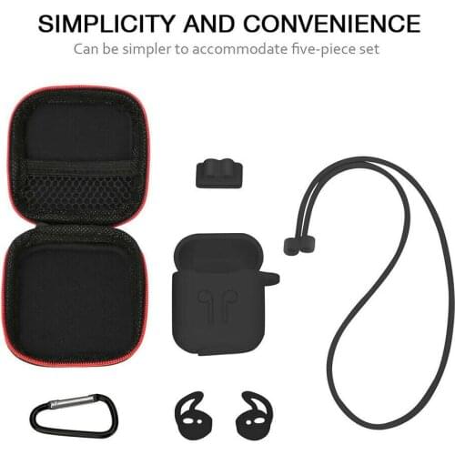 Accessory Kits Silicone Case Cover Earphones Pouch Anti Lost Strap Holder Eartips Buckle For Apple AirPods Case R20