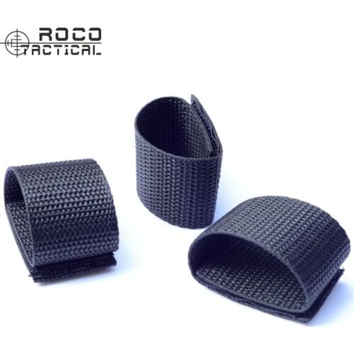 ROCOTACTICAL Double Slotted Belt Keeper Duty Nylon Police Belt Key Keeper Nylon Webbing Hook & Loop 10pcs/bag Black