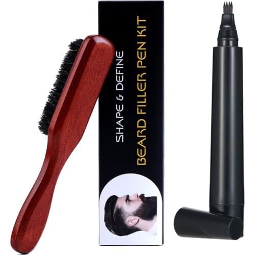 New Hot Sale Beard Pen Hair Pencil Brush Shape Effectively Enhance Male Repair Facial Waterproof Proof Styling Brown