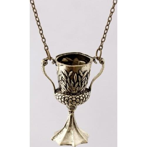 Charm Horcrux Conversion Helga Pendant Necklaces Men Women Vintage Bronze Holy Magic Pendant Fate Grail Chalice Long Necklace