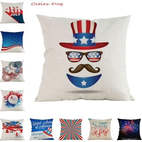 Independent Day gift pillow cushion cover Holiday greetings pillows covers cojines decorativos para sof pillowcase pillow covers
